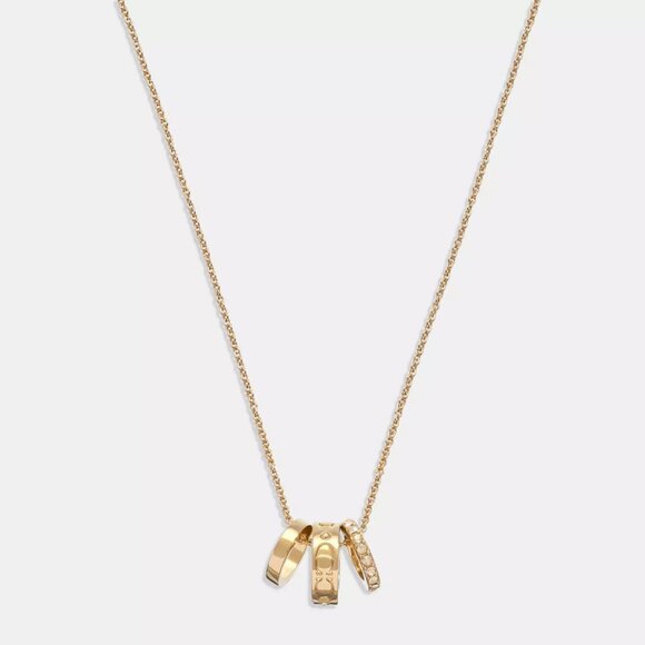 Coach Signature Rondell Necklace in Gold NWT - Picture 1 of 4